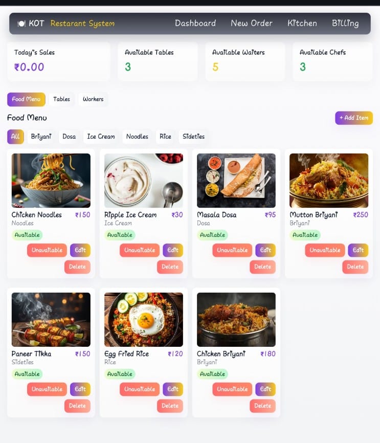 Restaurant Website Development Thoothukudi
